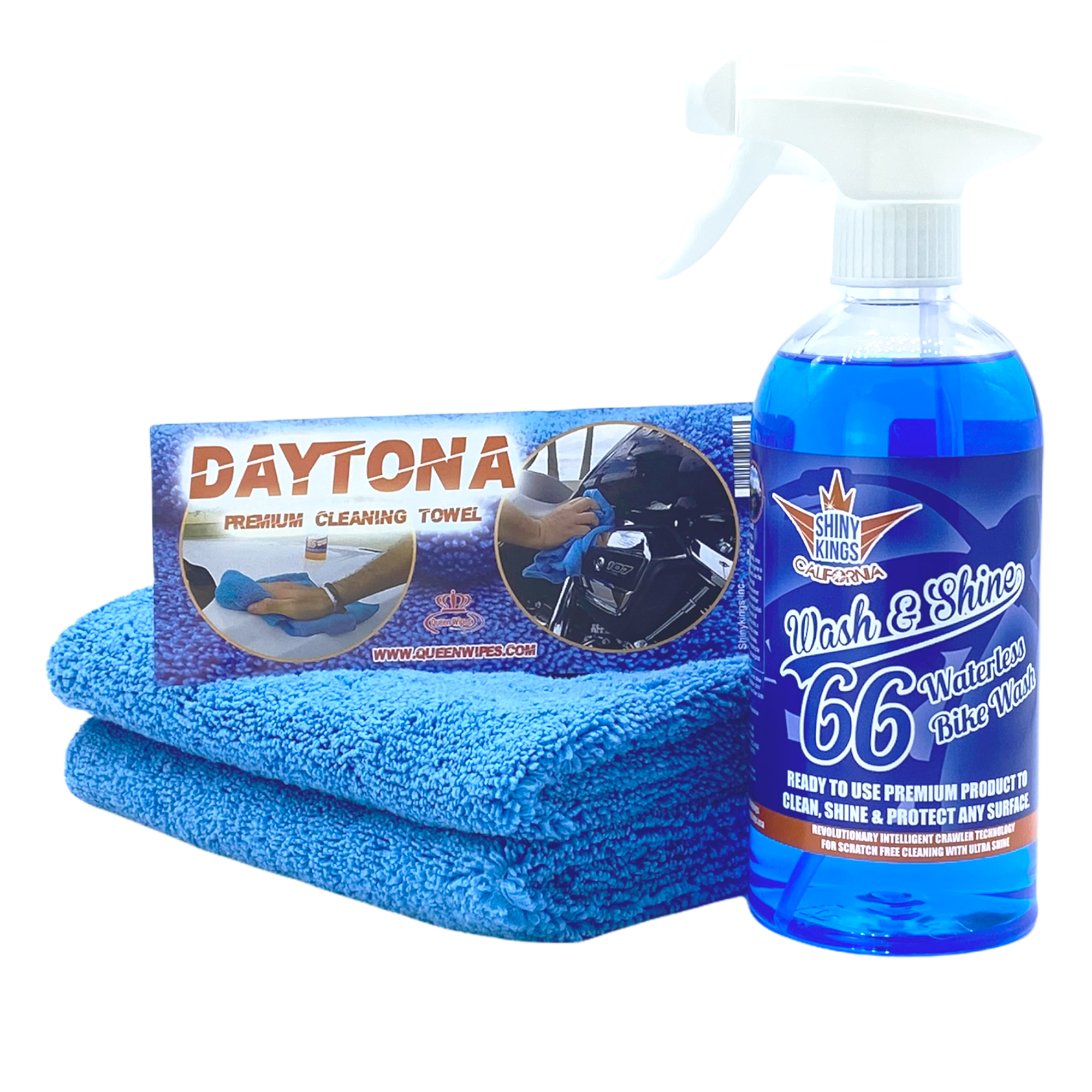 Wash&Shine 66 waterless bike wash motorcycle cleaner including 2 Daytona Premium cleaning cloth